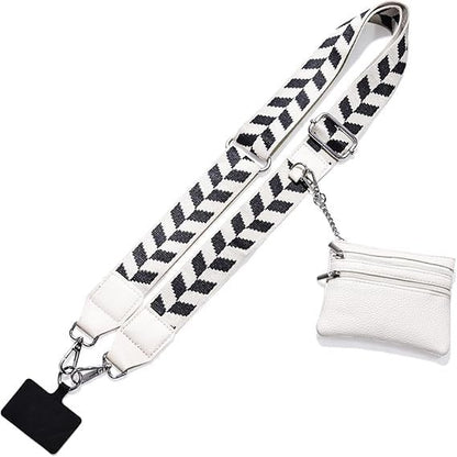 Stylish Hands-Free Phone Carry Strap with Card Holder & Zipper Purse