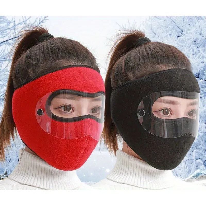 Windproof Winter Face Mask with Clear Visor – Warm, Soft & Full Protection Mask
