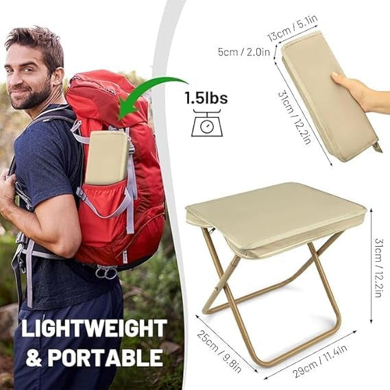 Portable Folding Stool Chair Heavy Duty for Home, Office & Outdoor