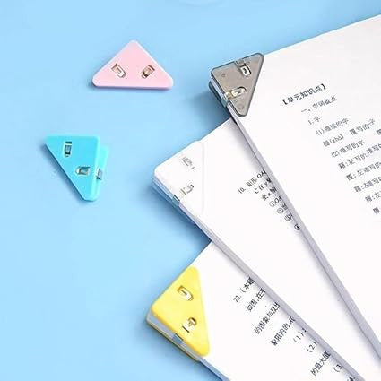 Corner Paper Clip 2Pcs | Cute Triangle Page Marker Clip For Books & Documents Online (Pack Of 2)