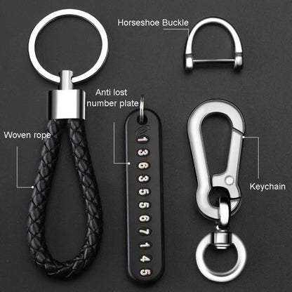 Anti-Lost Car Keychains With Phone Number Tag Metal Keychain
