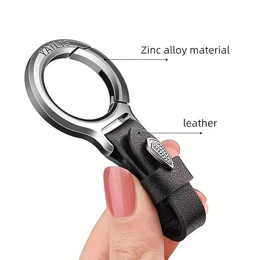Premium Leather Universal Keychain with Metal Ring – Stylish & Durable Key Holder
