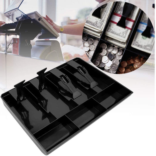 Cash Drawer Money Tray with 4 Bill Clips