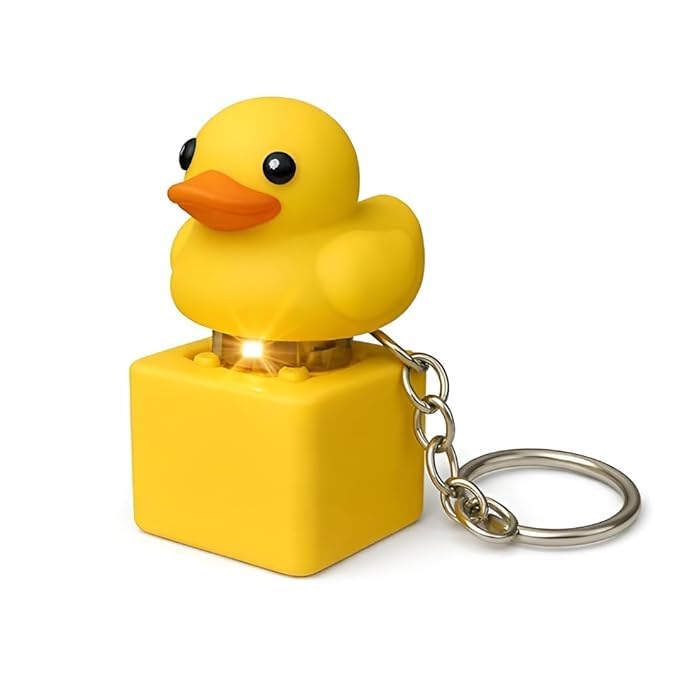 Duck LED Keychain with Sound | Cute Duck Sound Keychain Toy for Kids & Gift