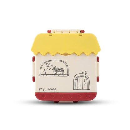 Cute Home Shape Kids Lunch Box | Cute House Design Bento Box with Compartments for School & Picnic