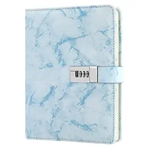 Marble Lockable Book with Password – Personal Notebook with Combination Lock for Travel & Daily Use