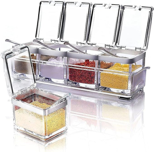 Crystal Spice Rack  | Acrylic Spice Rack | 4 Grid Crystal Spice Rack