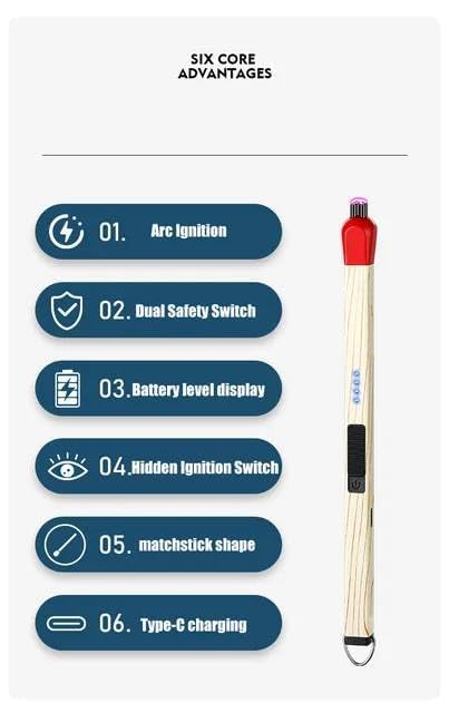 Rechargeable Match Stick Gas Lighter With USB Cable | Electric Kitchen Stove Lighter