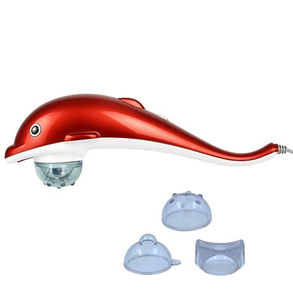 Electric Dolphin Body Massager with Interchangeable Heads – Full Body Relaxation Handheld Massager