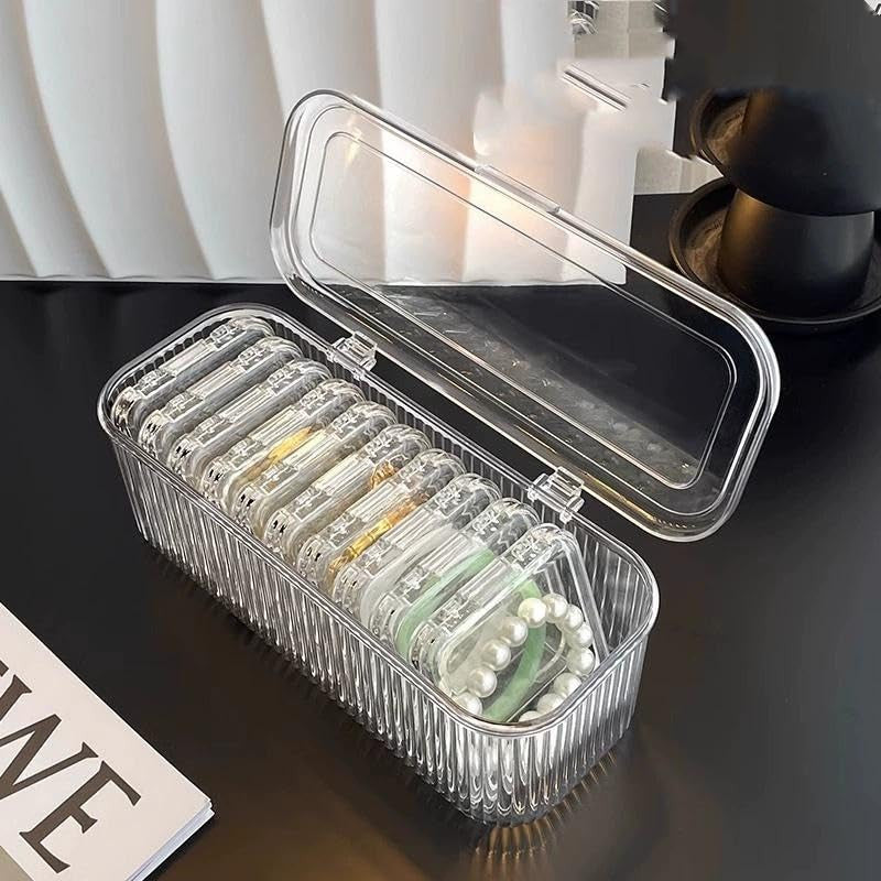 Acrylic Jewellery Box Set – Transparent Organizer Case for Rings, Earrings & Accessories
