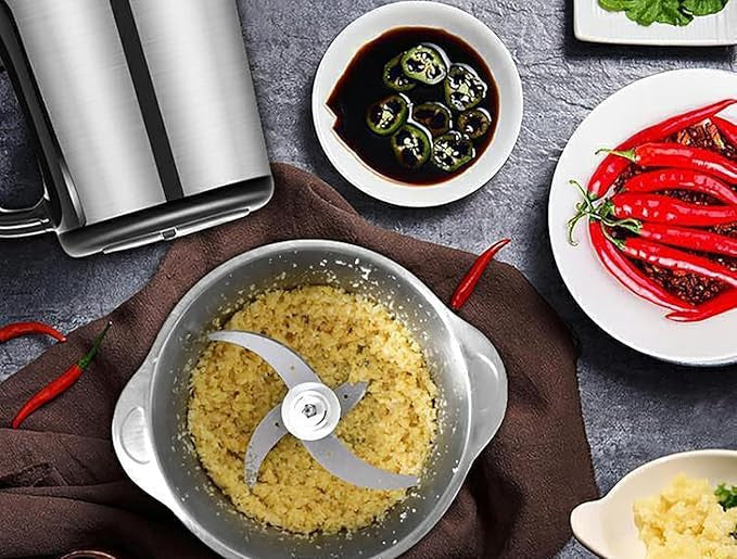 3 Litre Electric Food Chopper & Grinder with Handle | Stainless Steel Heavy-Duty Vegetable, Fruit & Meat Chopper