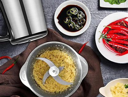 3 Litre Electric Food Chopper & Grinder with Handle | Stainless Steel Heavy-Duty Vegetable, Fruit & Meat Chopper