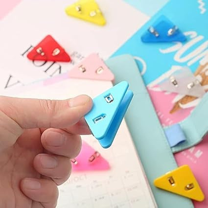 Corner Paper Clip 2Pcs | Cute Triangle Page Marker Clip For Books & Documents Online (Pack Of 2)