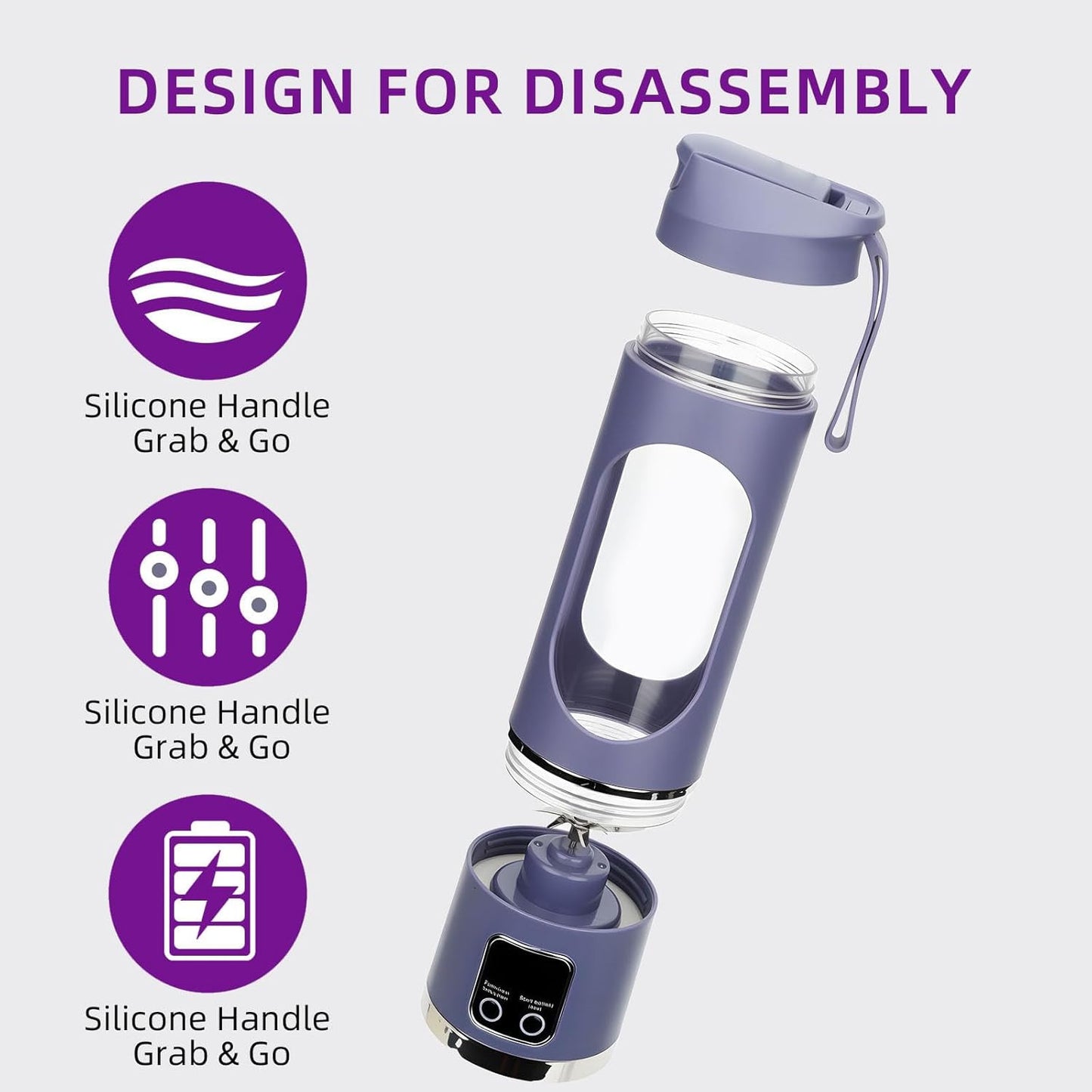 Portable 12 Blade Juicer Blender USB Rechargeable Mixer Bottle