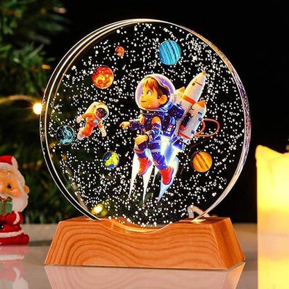 3D Crystal Space Theme Galaxy LED Night Lamp