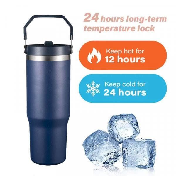 Vacuum Insulated Thermos Tumbler Bottle 900ML with Handle | Stainless Steel Travel Water Bottle