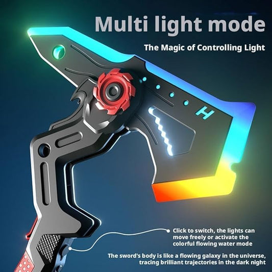 Dual Axe LED Light Axe Toy with Mist Spray – Dual Blade Gun Style Light Toy for Kids
