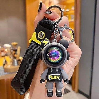 Space Astronaut Keychain with LED Light – Cute Spaceman Keyring for Car, Bike, Bags