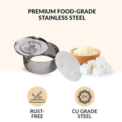 Stainless Steel Paneer Maker with Strainer & Lid
