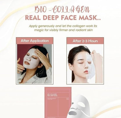 Bio-Collagen Real Deep Mask – Korean Glass Skin Hydrating Hydrogel Face Mask (Pack of 1)
