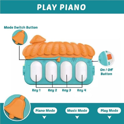 Baby Activity Gym & Play Mat with Piano, Hanging Toys, Mirror & Colorful Arch for Newborns