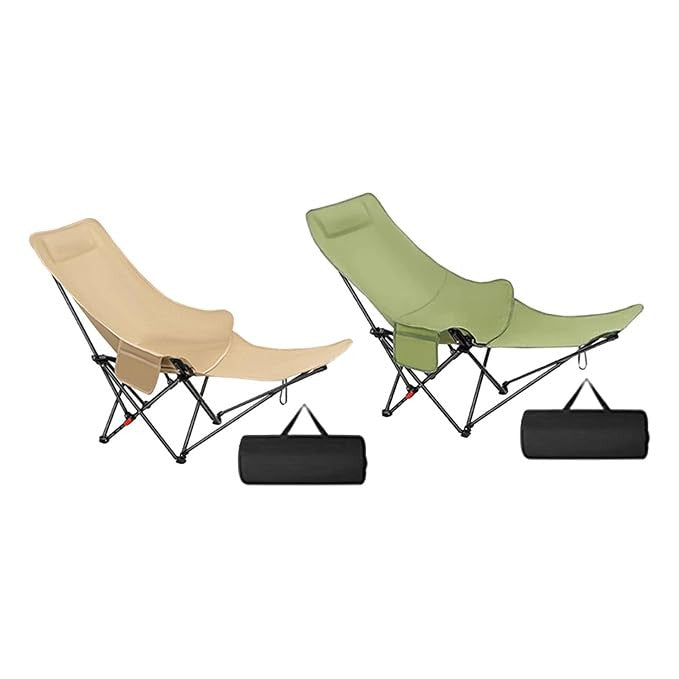 Camping Chair with Footrest | Portable Folding Lounge Chair with Carry Bag | Outdoor Relax Chair