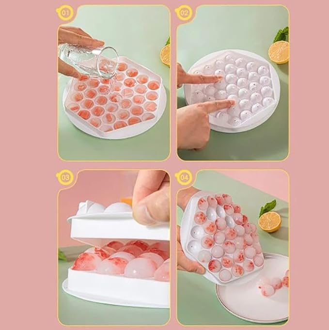 Round Ice Ball Tray – Silicone Ice Cube & Lollipop Mold for Juice, Whisky, Chocolate & Multipurpose Use