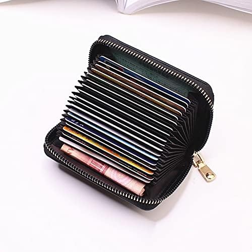 Mini Credit Card Wallet | PU Leather Zipper Card Holder for Men & Women | 11-Slot Compact ID & Cash Purse