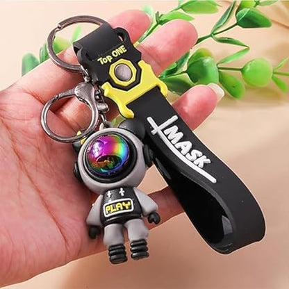 Space Astronaut Keychain with LED Light – Cute Spaceman Keyring for Car, Bike, Bags