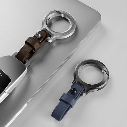 Premium Leather Universal Keychain with Metal Ring – Stylish & Durable Key Holder