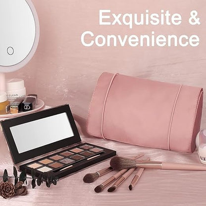 4 In 1 Hanging Travel Cosmetic Bag | Foldable Roll-Up Makeup & Toiletry Organizer with Detachable Zipper Pouches