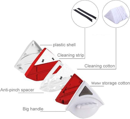 Triangle Magnetic Glass Cleaner | Double Sided Window & Glass Cleaning Tool | High Rise Window Cleaner