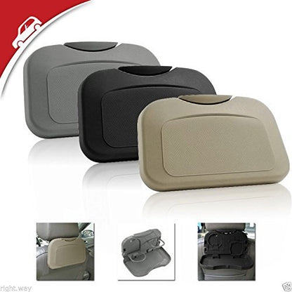 Car Travel Dining Tray with Cup Holder | Foldable Back Seat Food & Laptop Tray for Car Travel