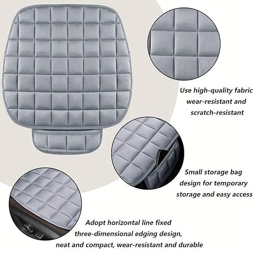Car Seat Soft Cushion – Comfortable Quilted Seat Pad with Pocket for Driving & Travel