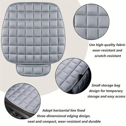 Car Seat Soft Cushion – Comfortable Quilted Seat Pad with Pocket for Driving & Travel