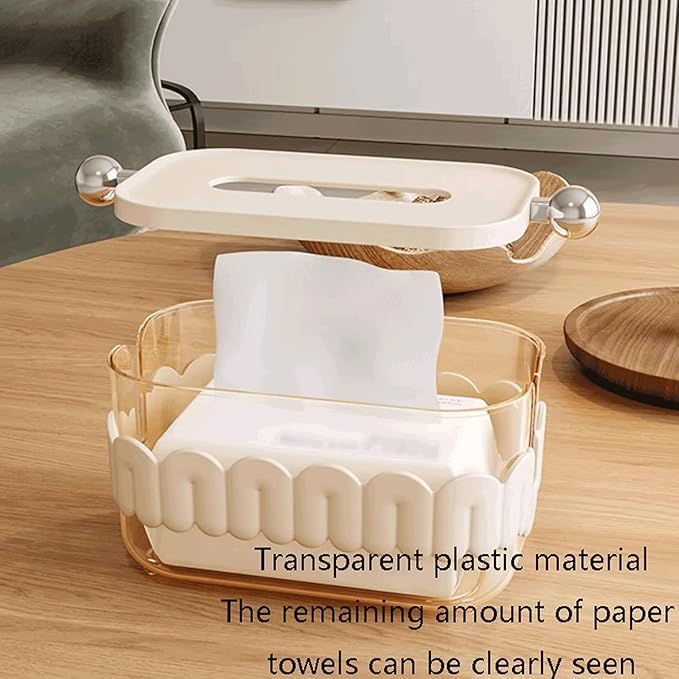 Premium Transparent Tissue Box Cover – Multipurpose Facial Tissue Paper Dispenser for Bathroom, Kitchen & Bedroom