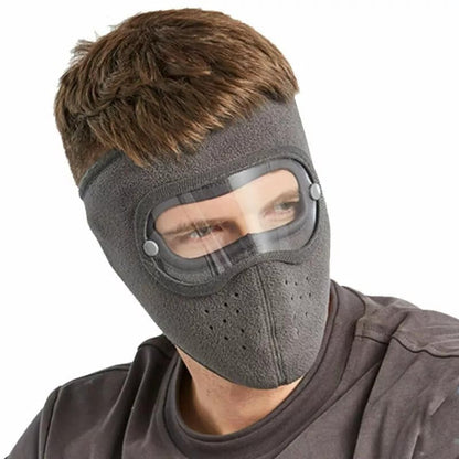 Windproof Winter Face Mask with Clear Visor – Warm, Soft & Full Protection Mask