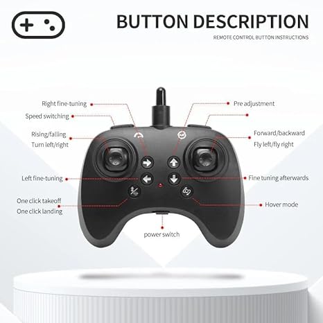 Fighter Jet Style RC Drone Toy with Remote Control & LED Lights for Kids