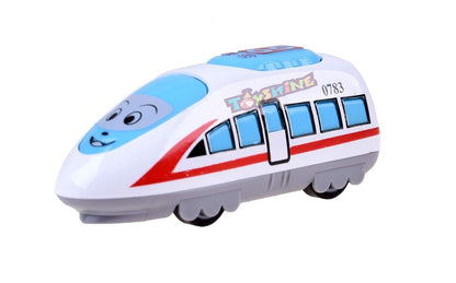 6 Pcs Metal Cartoon Vehicle Toy Set – Mini Bus, Train, Car, Plane & Boat for Kids