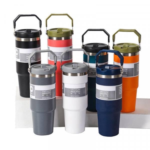 Vacuum Insulated Thermos Tumbler Bottle 900ML with Handle | Stainless Steel Travel Water Bottle