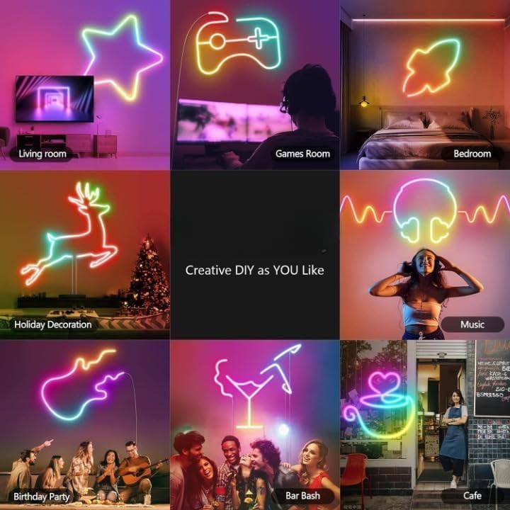 RGB Neon LED Strip Light with App Control 5 Meter