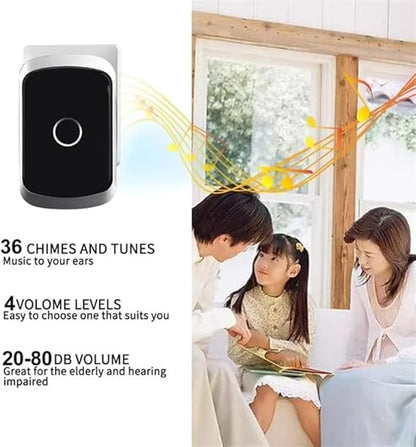 Wireless Doorbell Kit Black Color | Remote Door Bell with Receiver | Smart Home Door Chime