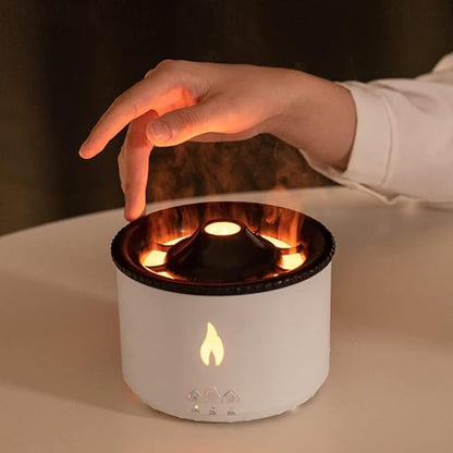 Volcano Flame Humidifier – 3D Fire Effect Aroma Diffuser & Air Purifier