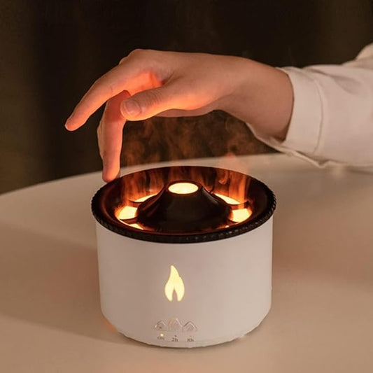 Volcano Flame Humidifier – 3D Fire Effect Aroma Diffuser & Air Purifier