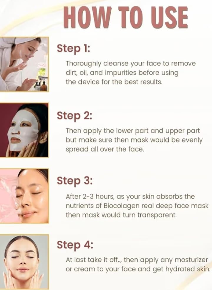 Bio-Collagen Real Deep Mask – Korean Glass Skin Hydrating Hydrogel Face Mask (Pack of 1)