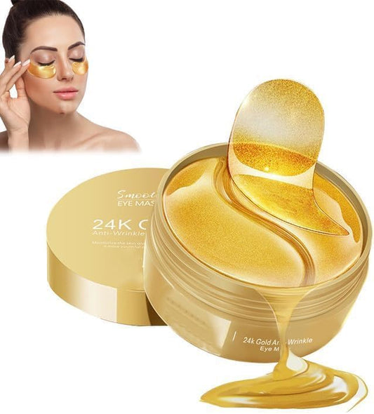 Under Eye Mask with 24K Gold – Hydrogel Eye Patches for Dark Circles, Puffiness & Wrinkles