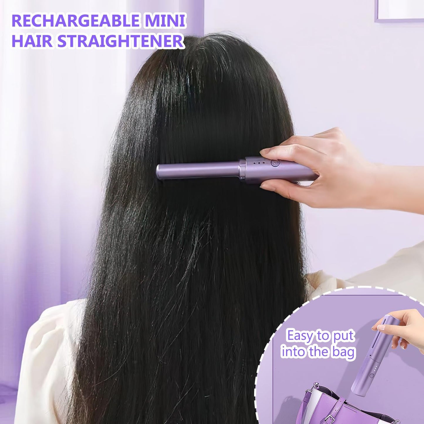 Rechargeable Wireless Mobile Hair Straightener Comb Brush