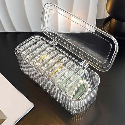 Acrylic Jewellery Box Set – Transparent Organizer Case for Rings, Earrings & Accessories