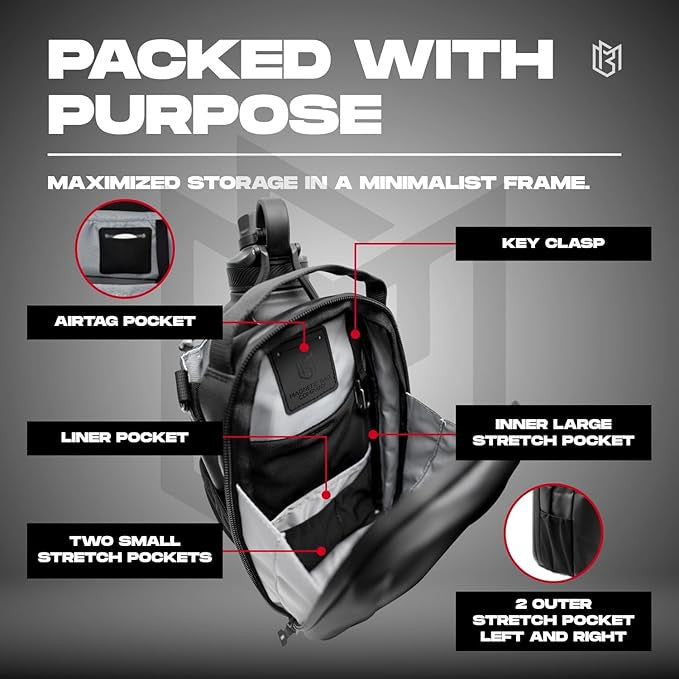 Magnetic Gym Bag with Water Bottle Holder & Shoulder Strap