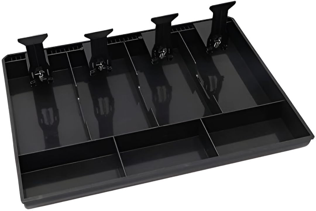 Cash Drawer Money Tray with 4 Bill Clips